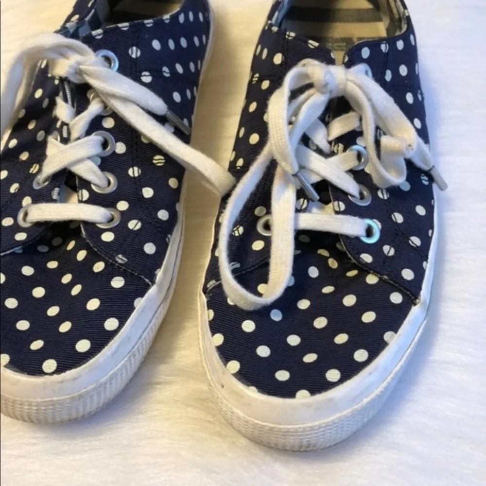 Lauren Ralph‎ Lauren Blue and White Polka Dot Sneakers Women’s Size 9.5